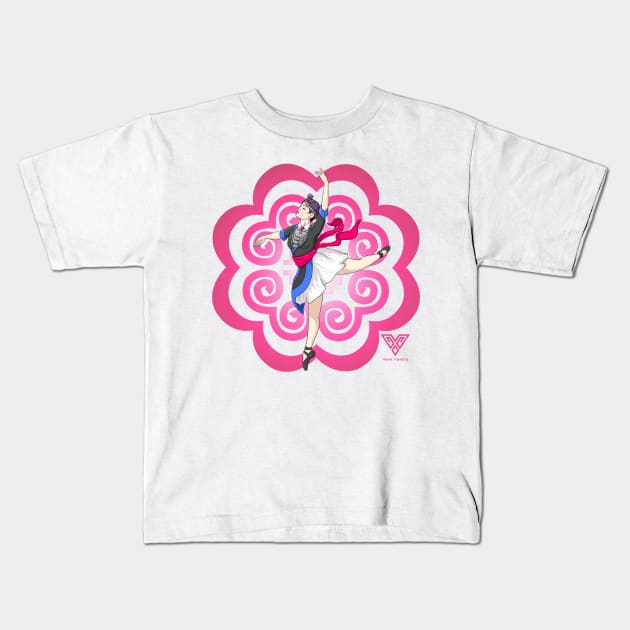Hmong Girl Dancer PINK Kids T-Shirt by VANH